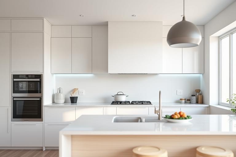 Seamless integration of smart technology into modern kitchen design.